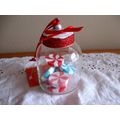 Clear Acrylic Peppermint Candy Jar With Red/Whi...