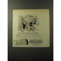 1953 American Express Travelers Cheques Ad - Cartoon by Tom Henderson - Strange