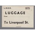 LONDON & NORTH EASTERN RAILWAY LUGGAGE LABEL - ...