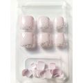 False Toe Nails Set purple pink nude glitter To...