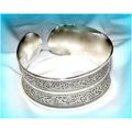 Tibetan Silver Hill Tribe Carved Relief Bracele...