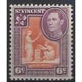 St Vincent 1949 SG169 6c Orange & Purple Mounte...