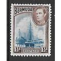 BERMUDA 1945 1 1/2d Lt BLUE AND PURPLE BROWN SG...