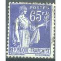 France 1937 - SG509a - 65c blue - Peace - used 8