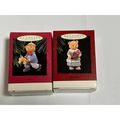 Lot of 2 Hallmark Keepsake Ornament Bear Son Da...