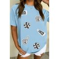 Light Blue Cheer Game Day Element Sequin Patche...