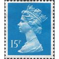 GB, Queen Elizabeth Machin, light blue 1989, 15...