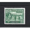 Turks&Caicos.SG195 1/2d Raking Salt (Green).Col...