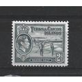 Turks&Caicos.SG198 2d Raking Salt (Grey).Mounte...