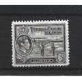 Turks&Caicos.SG201a 6d Raking Salt (Sepia).Moun...