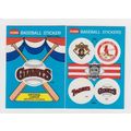 Two 1989 Fleer San Francisco Giants Team Logo S...