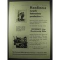 1922 Cincinnati Milling Machine Ad - 18-in Miller