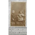 Vintage photo - two children - boy and girl