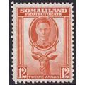 Somaliland Protectorate KGVI 1942 12a Red-Orang...