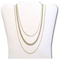 Necklace chains #005 lot of 3 24kgp 16 inch 18 ...