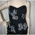 Next Black White Bustier Top Size 12 uk Womens ...