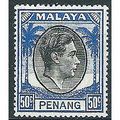 Penang 1949 SG19 50c Black & Blue Mounted Mint ...