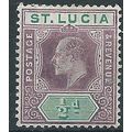 St Lucia 1904 SG64 1/2d Dull Purple & Green Mou...