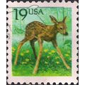 USA, MAMMALS, Fawn, green 1991, 19c