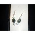 Delicate faceted green purple titanium coated c...