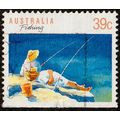 Australia 1989 Sport 39c Fishing Used Stamp .
