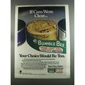 1982 Bumble Bee Tuna Ad - If Cans were Clear