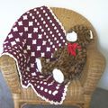 BLANKET #6 comforter lapghan baby crochet mauve...