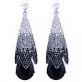 Water Drop Crystal Earrings - Black