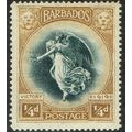 Barbados 1920 Victory ¼d Black and Bistre Brown...