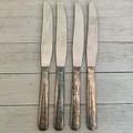 4 Meriden Silverplate Delight Knives Dinner Kni...