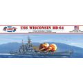 1/665 USS Wisconsin BB-64 Battleship 16" Plasti...