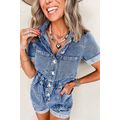 Dusk Blue Chest Pocket Front Buttoned Folded Ed...