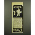 1949 Alka-Seltzer Medicine Ad - Goodbye Headache
