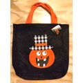 New w/Tag Laughing Pumpkin Felt 12x12 White Bla...
