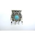 Small medium turquoise blue stone metal western...