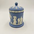 Wedgwood Jasperware Blue England Round LIDDED T...