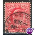 GB stamps 1902-10 KEV11 - 1d SG219 Earls Court 2