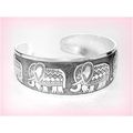 Tibetan Silver Hill Tribe Carved Elephant Relie...