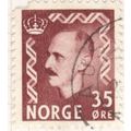 Norway 1950 - 35o reddish brown - King Haakon V...