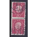 GERMANY 1959 PRESIDENT HEUSS 20pf VERTICAL PAIR...