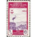 SPANISH MOROCCO, Tuberculosis, Stork, pink 1954, 5+5c