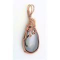 Hematite Copper Wire Wrap Gemstone Pendant 31