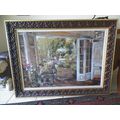 LARGE 37.5" X 49.5" FRAMED "GARDEN" OIL PRINT