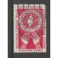 UNITED NATIONS 1953 HUMAN RIGHTS DAYS 5c RED FL...