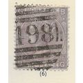 6d LILAC PLATE 6 QV GB 1865 USED CLASSIC SURFAC...