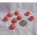 A8 8 Salmon Pink Mushroom Buttons 15mm Shank Do...