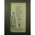 1959 Lamplighter Gin Ad - Looking for the costlier English gin