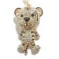 Large Tiger King Cat Keyring Silver Crystal Dia...