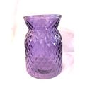 Glass Purple #1 Diamond Pattern 6" Round Flower...