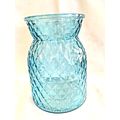 Glass Baby Blue #3 Diamond Pattern 6" Round Flo...